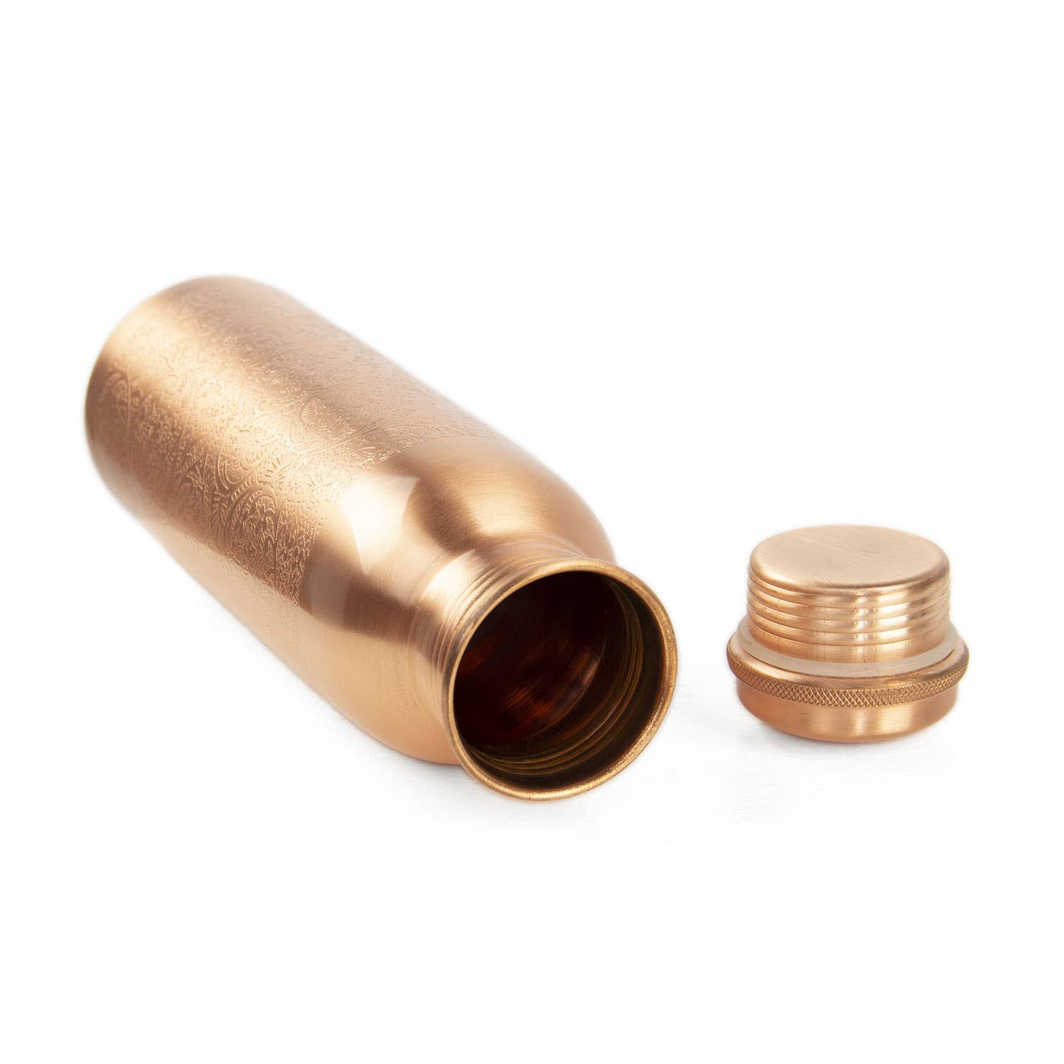 Koperen drinkfles met schroefdop en Flower of Life design - 800 ml