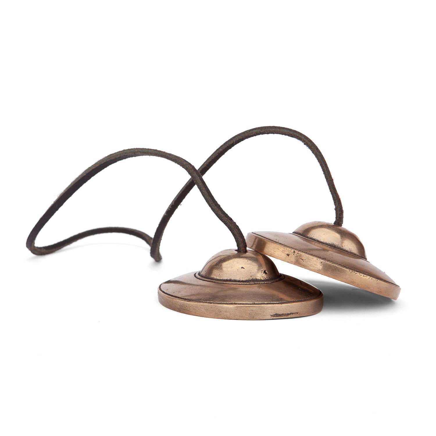 Grote Tibetaanse Tingsha cimbaal Brons langdurige klank - 7,5 cm - Glad design