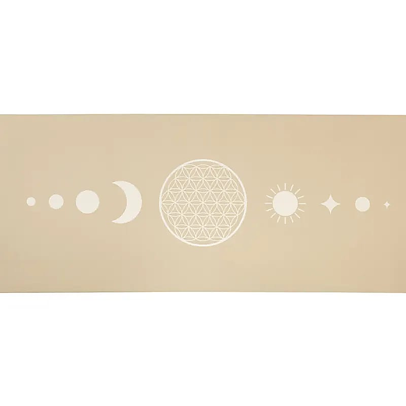Yogamat Premium TPE Flower of Life design - 183 x 61 cm x 5 mm - Beige