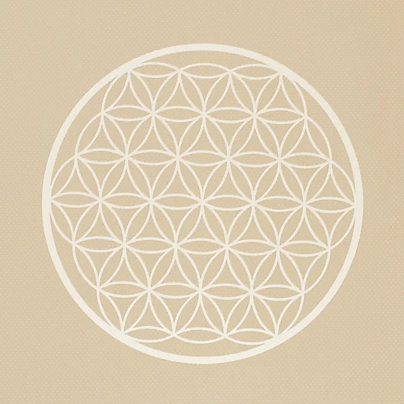 Yogamat Premium TPE Flower of Life design - 183 x 61 cm x 5 mm - Beige