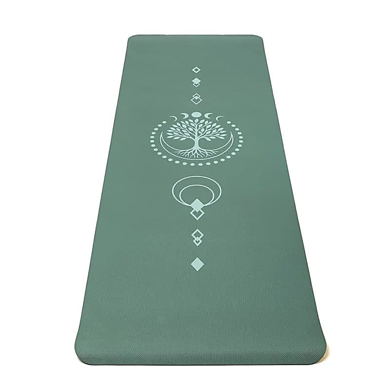 Yogamat Premium TPE Levensboom design - 183 x 61 cm x 5 mm - Groen