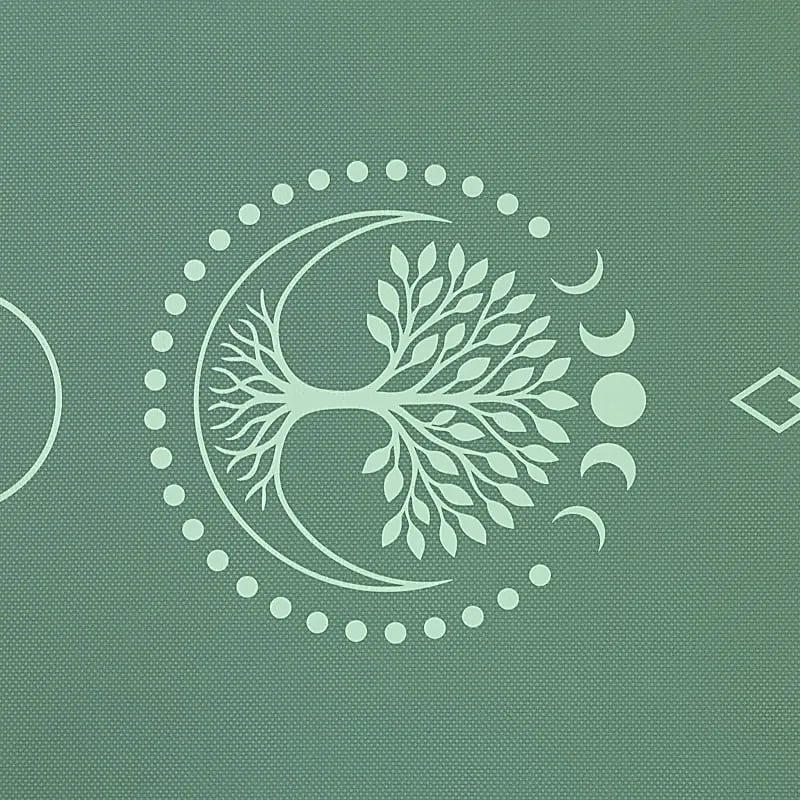 Yogamat Premium TPE Levensboom design - 183 x 61 cm x 5 mm - Groen