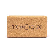 Yoga Blok natuurlijk Kurk Maanfasen - 23 x 12 x 7,5 cm