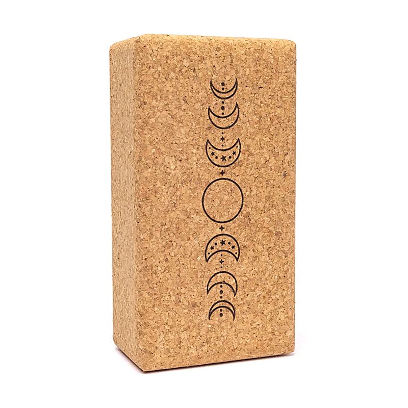 Yoga Blok natuurlijk Kurk Maanfasen - 23 x 12 x 7,5 cm