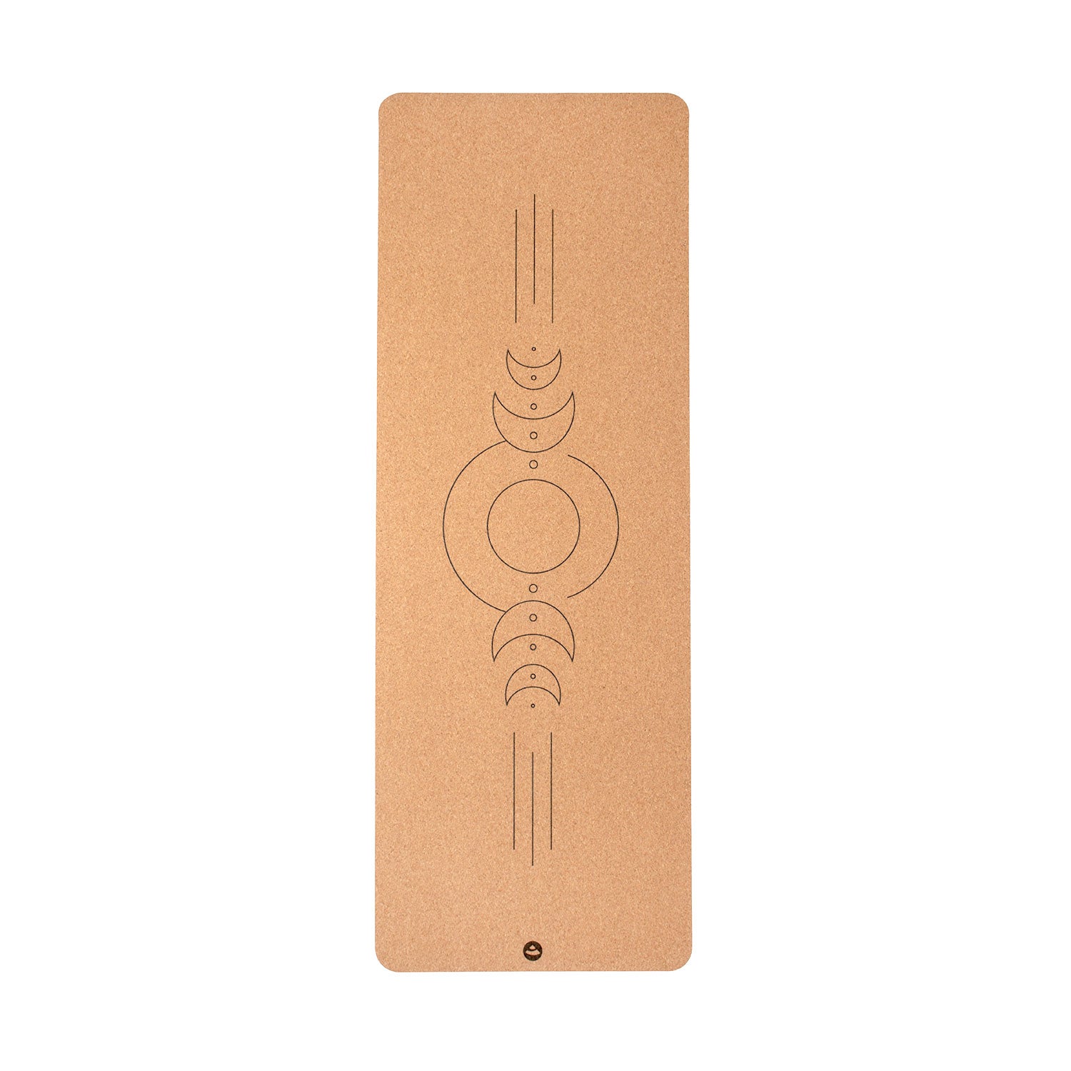 Yogamat CORK natuurlijk Kurk maansymbolen alignment - 185 x 66 cm x 4 mm