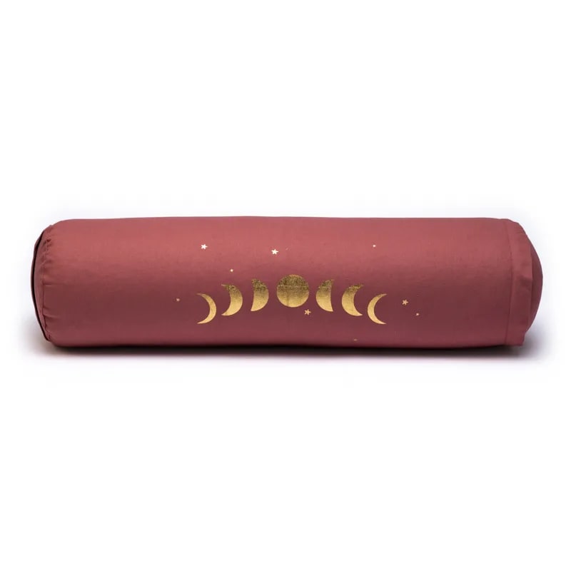 Yoga Bolster rond Maanfasen design biologisch katoen - 60 x 16 cm