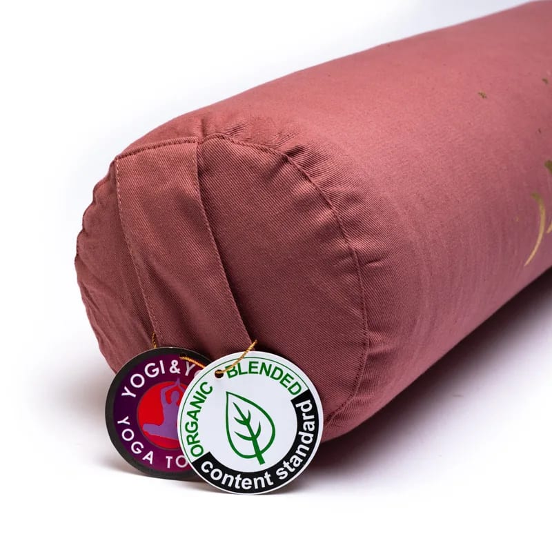 Yoga Bolster rond Maanfasen design biologisch katoen - 60 x 16 cm
