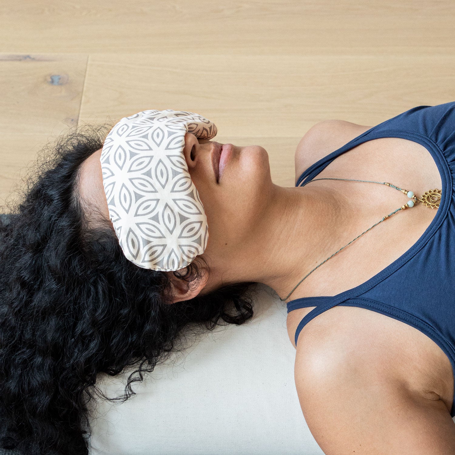 Oogkussen Katoen biologisch Lavendel Lijnzaad - Bloem design