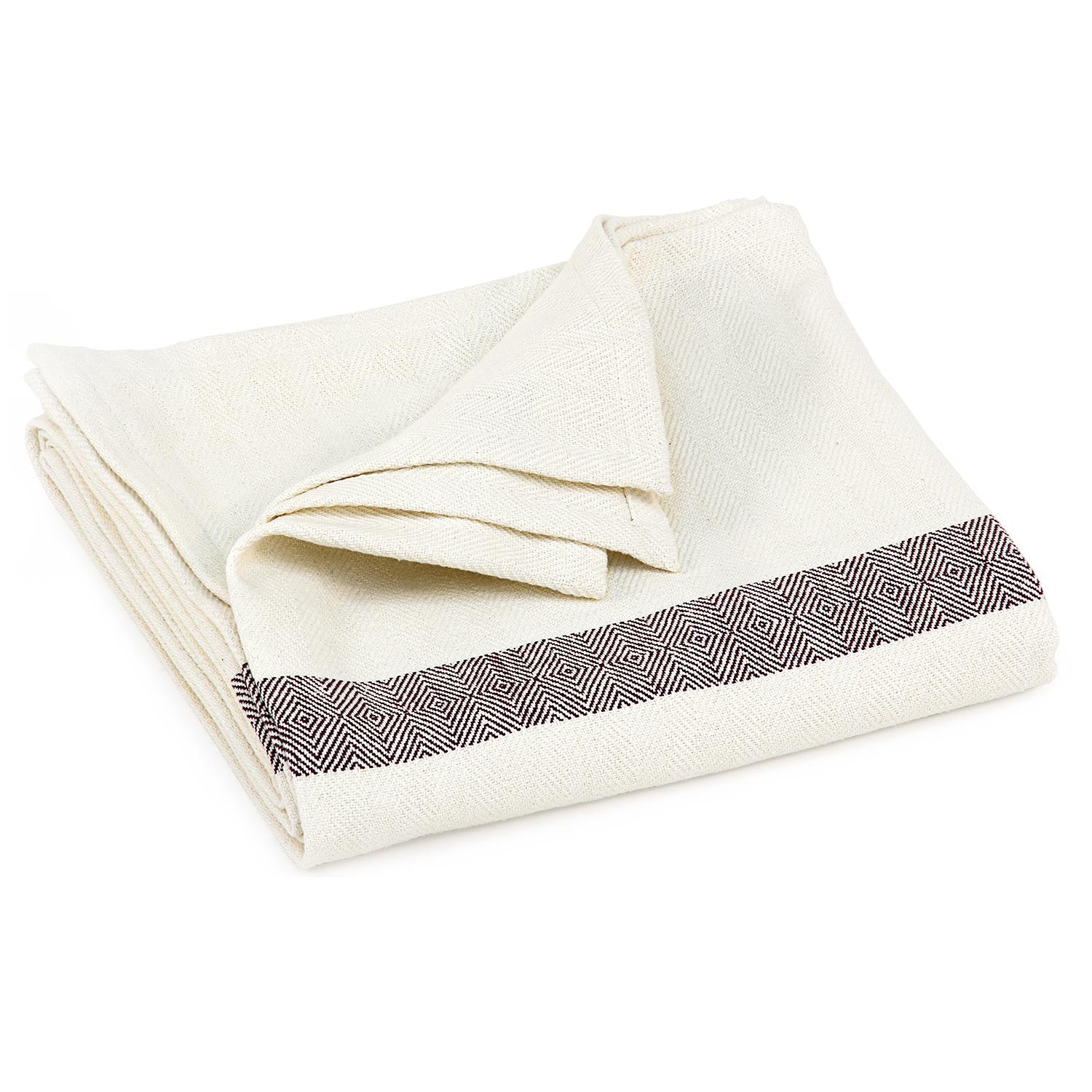 Deken Katoen natuurlijk Visgraatmotief - 215 x 145 cm