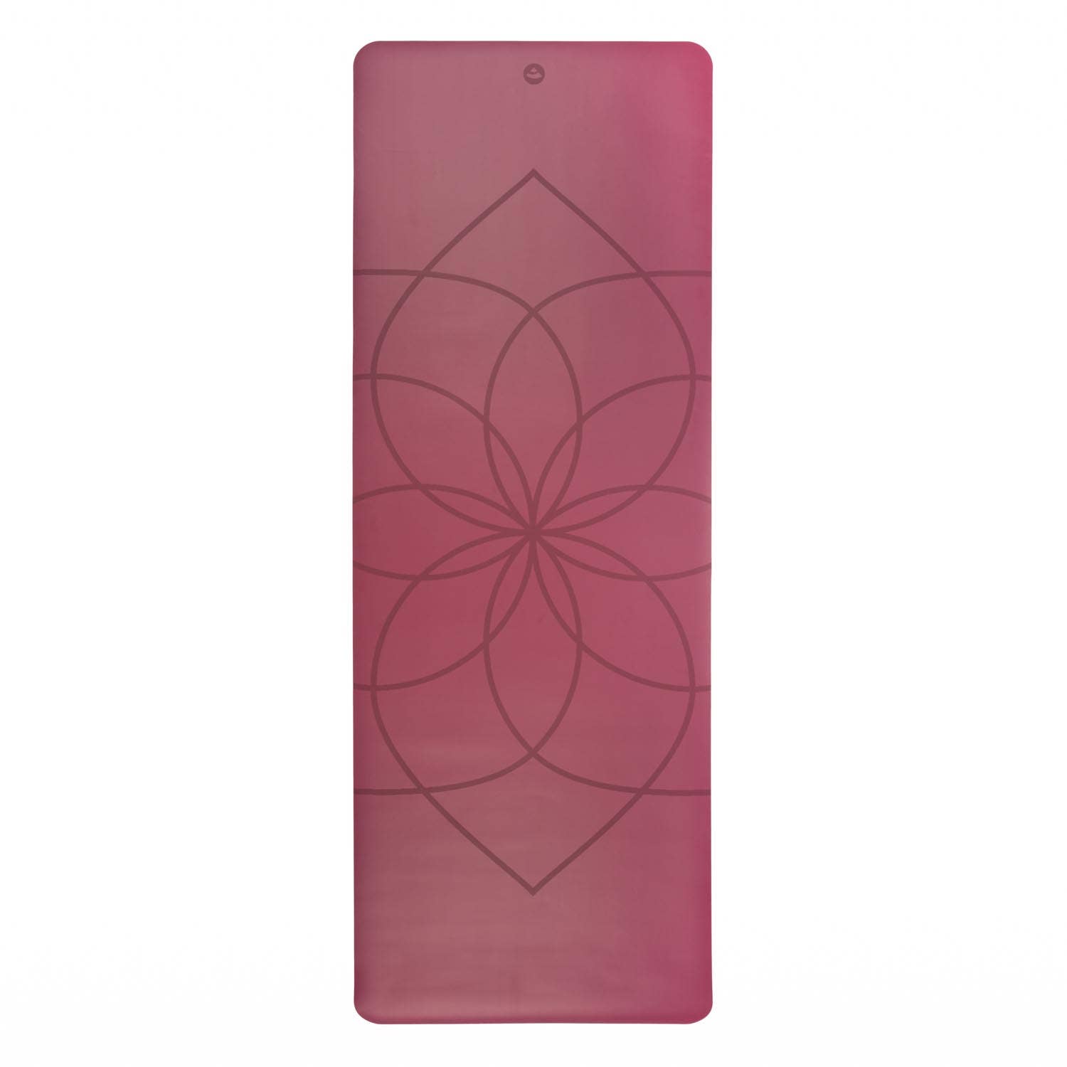 Yogamat SIGNATURE natuurrubber PU Bloem design - 185 x 66 cm x 4 mm - Bessenrood