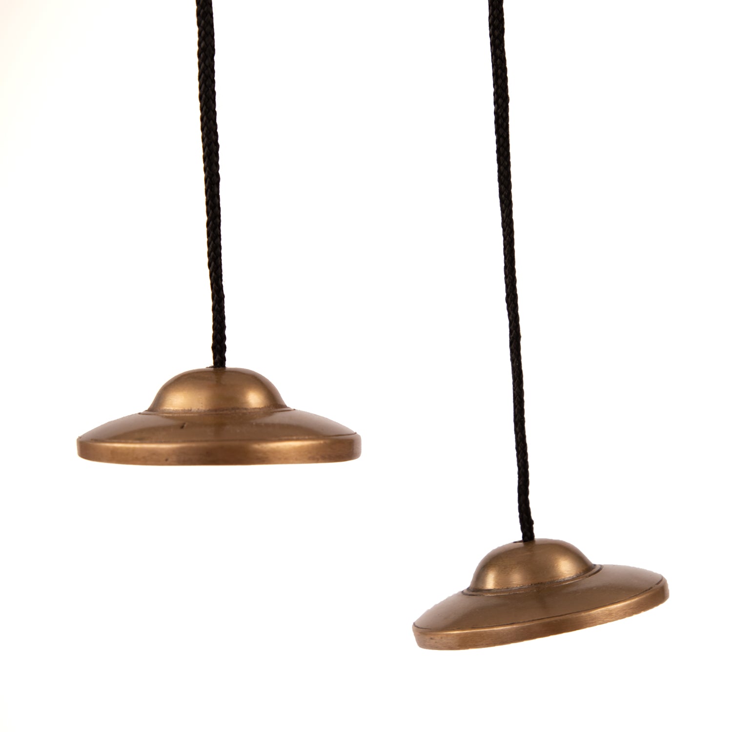 Grote Tibetaanse Tingsha cimbaal Brons langdurige klank - 7,5 cm - Glad design