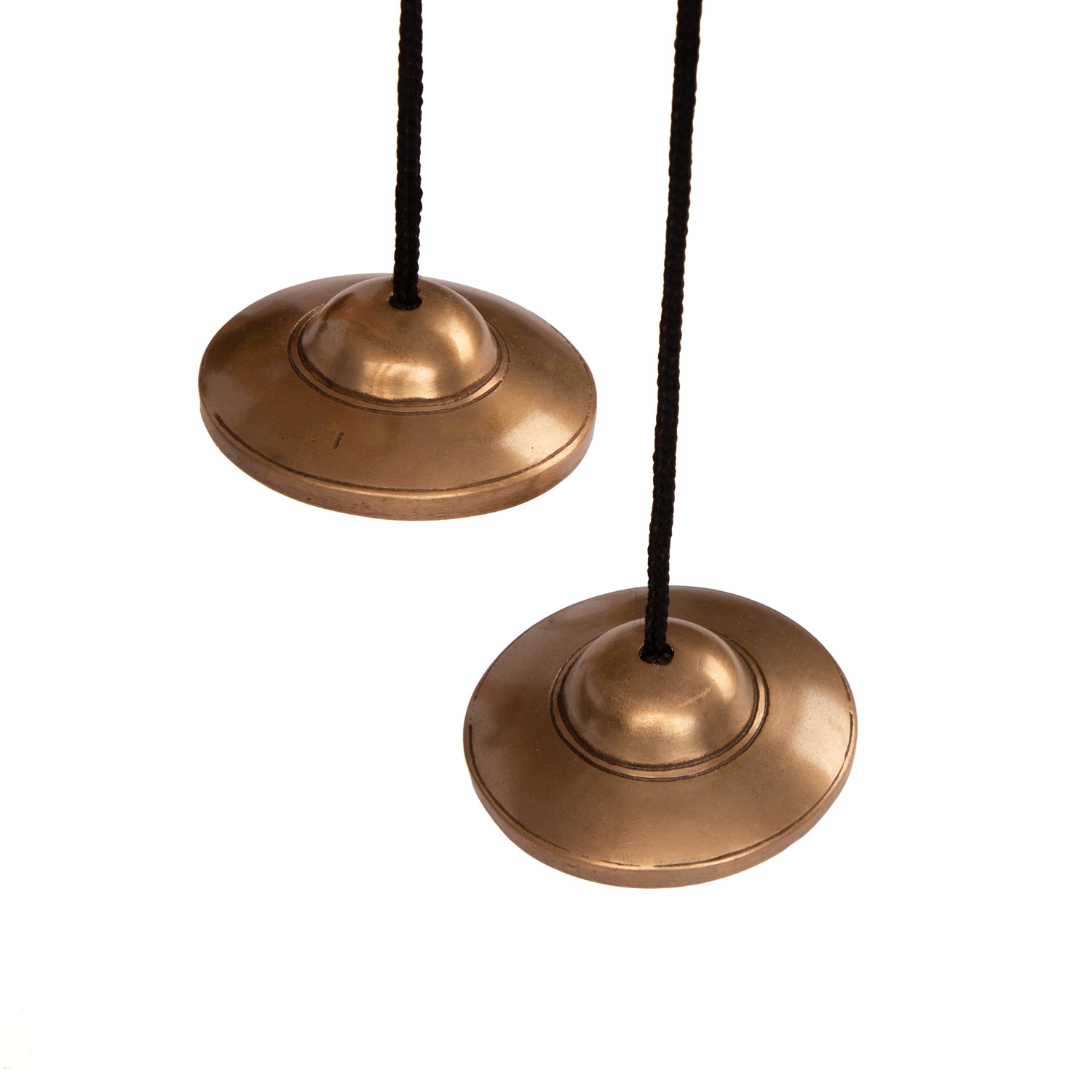 Grote Tibetaanse Tingsha cimbaal Brons langdurige klank - 7,5 cm - Glad design