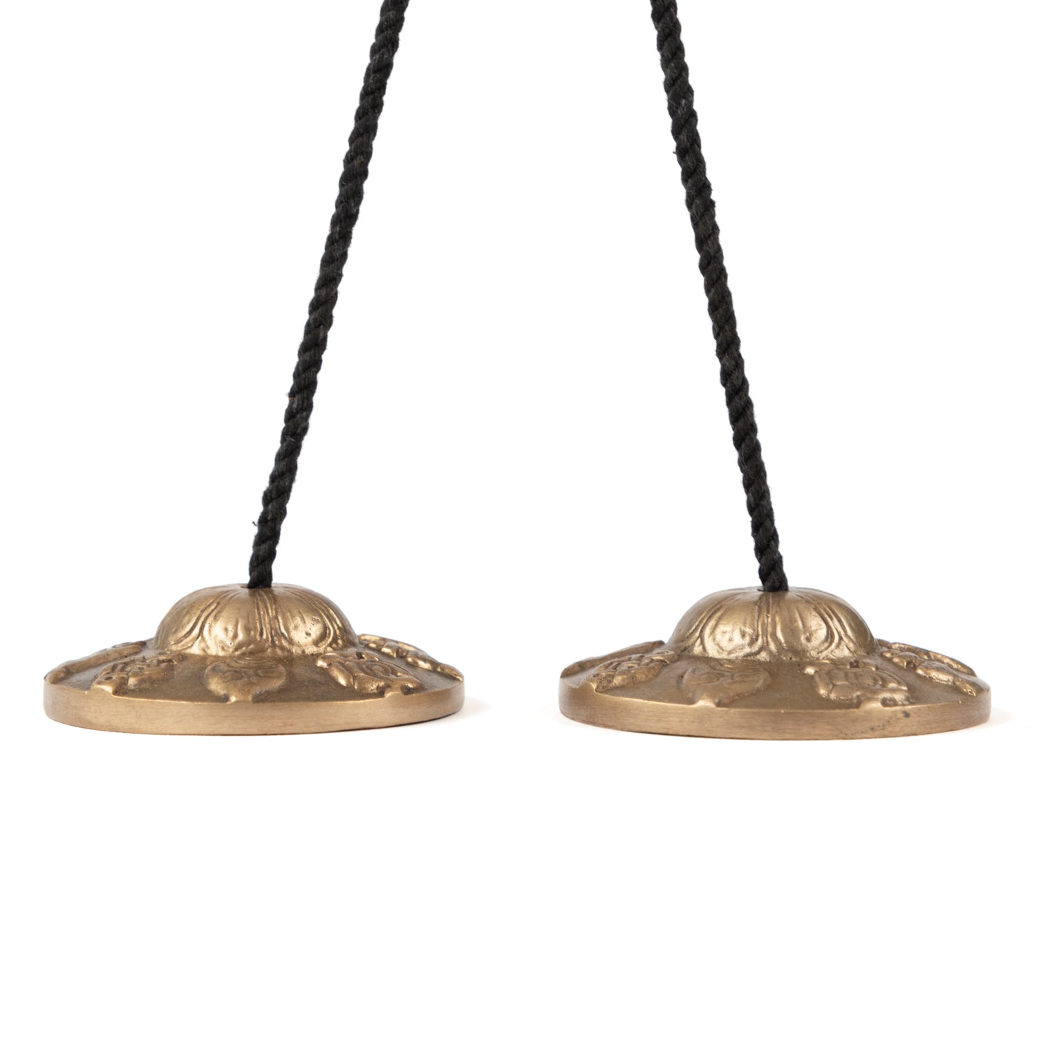 Grote Tibetaanse Tingsha cimbaal Brons langdurige klank - 7,5 cm - Ornamenten design